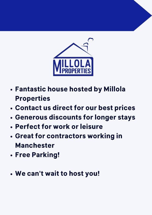 Villa 1 Mile To Etihad Stadium & Coop Arena, Free Parking, 7 Ppl à Manchester Extérieur photo